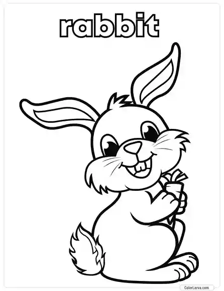 1. Animal Coloring Pages for Kids - Rabbit