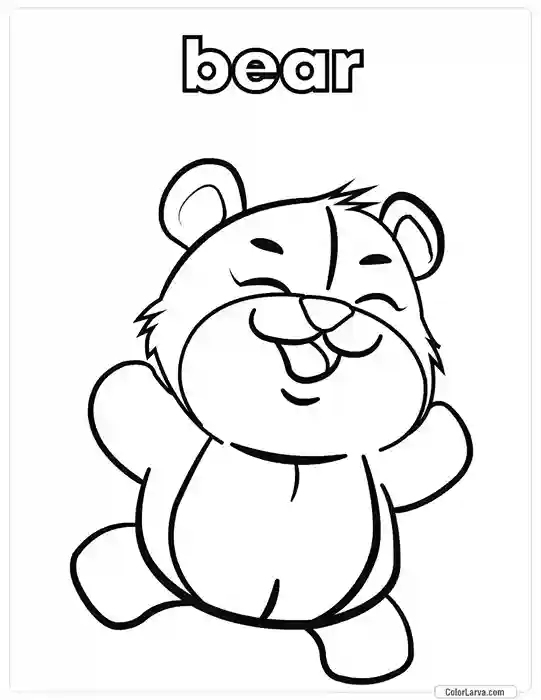 10. Animal Coloring Pages for Kids - Bear