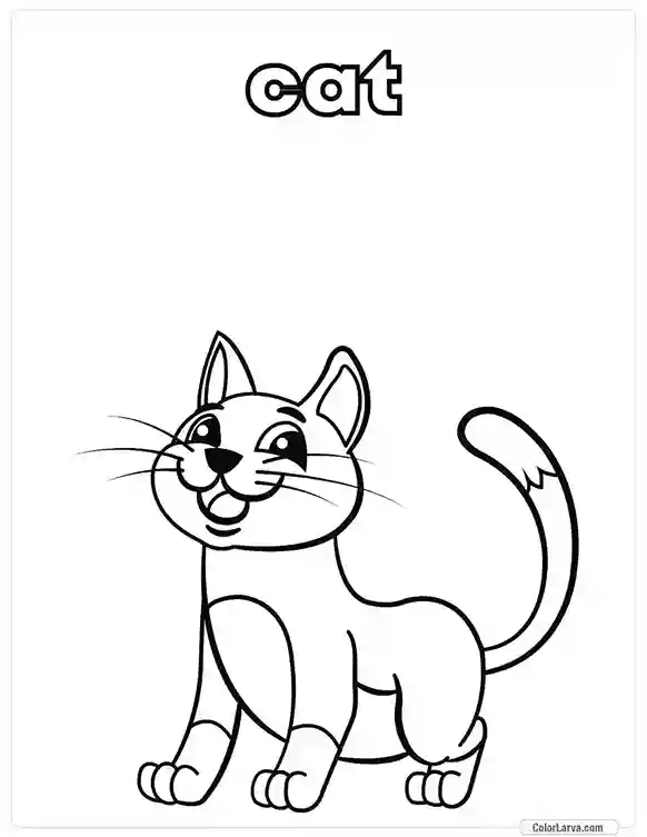 11. Animal Coloring Pages for Kids - Cat