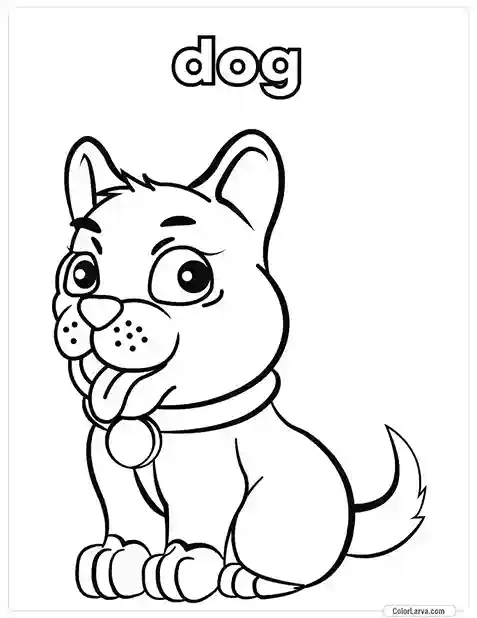 13. Animal Coloring Pages for Kids - Dog