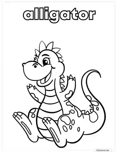 14. Animal Coloring Pages for Kids - Alligator