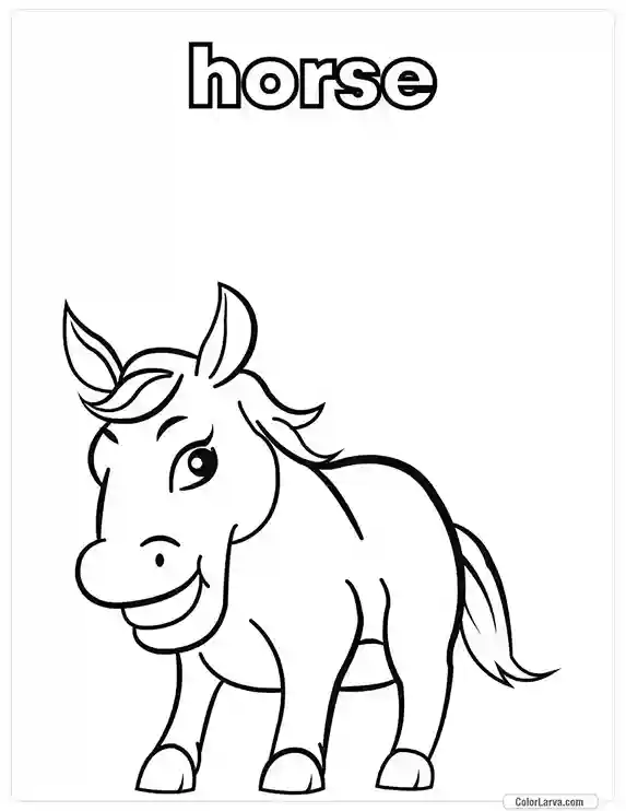 15. Animal Coloring Pages for Kids - Horse