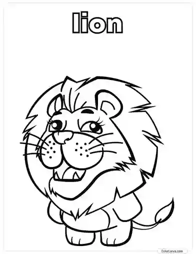 19. Animal Coloring Pages for Kids - lion