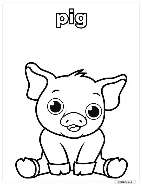 2. Animal Coloring Pages for Kids - Pig