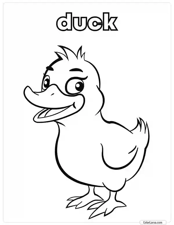 21. Animal Coloring Pages for Kids - duck