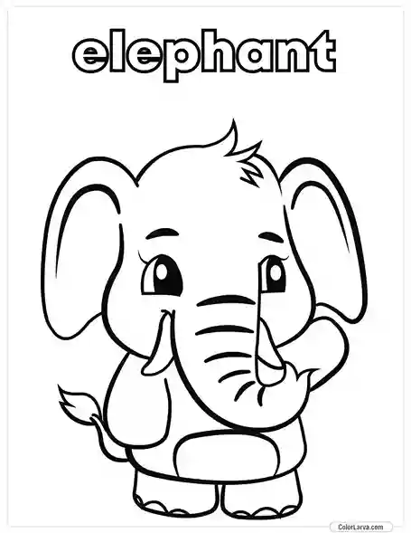 22. Animal Coloring Pages for Kids - Elephant