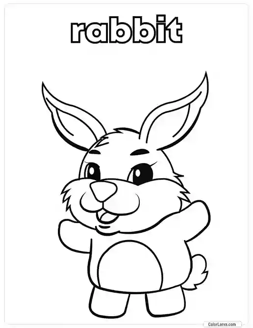 23. Animal Coloring Pages for Kids - Rabbit