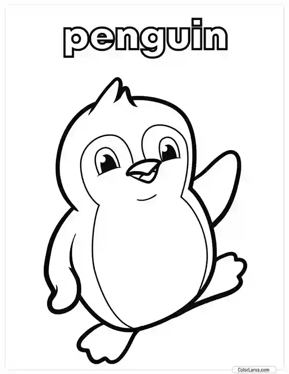 3. Animal Coloring Pages for Kids - Penguin