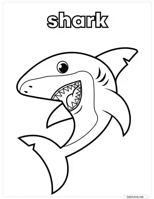 4. Animal Coloring Pages for Kids - Shark