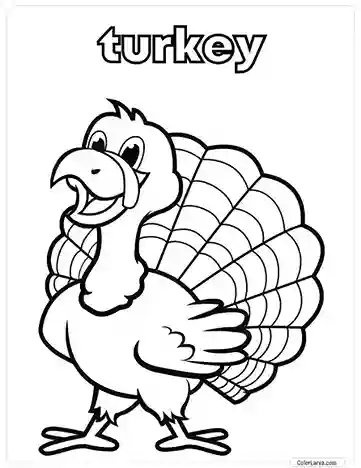 5. Animal Coloring Pages for Kids - Turkey