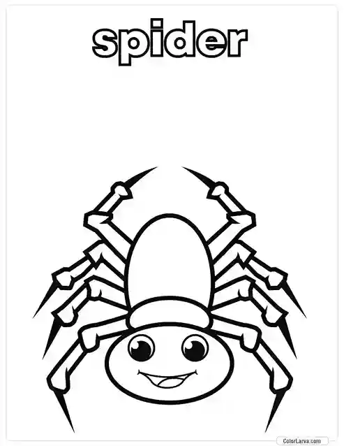 7. Animal Coloring Pages for Kids - Spider