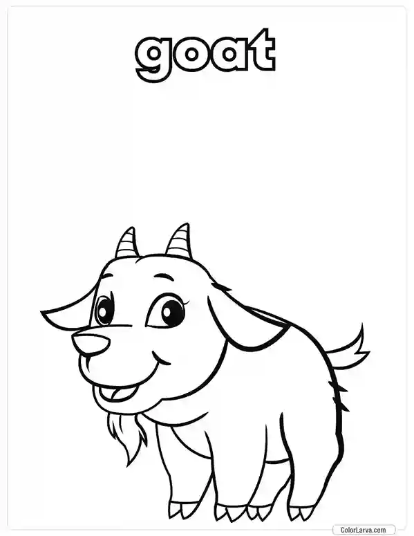 9. Animal Coloring Pages for Kids - Goat