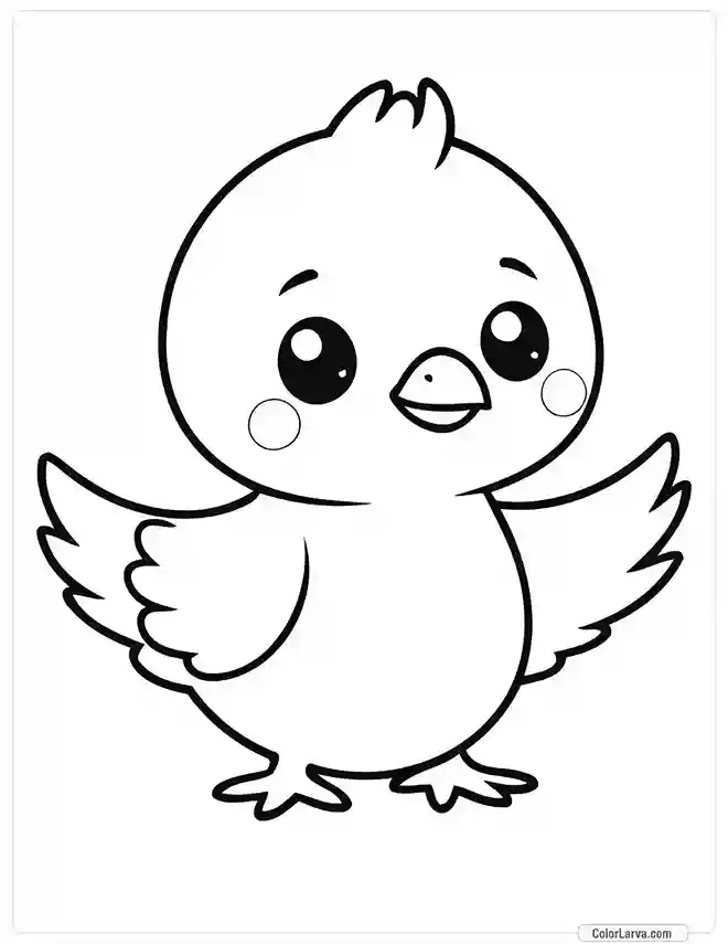 Cute Coloring Pages for Kids 10 chick-doodle