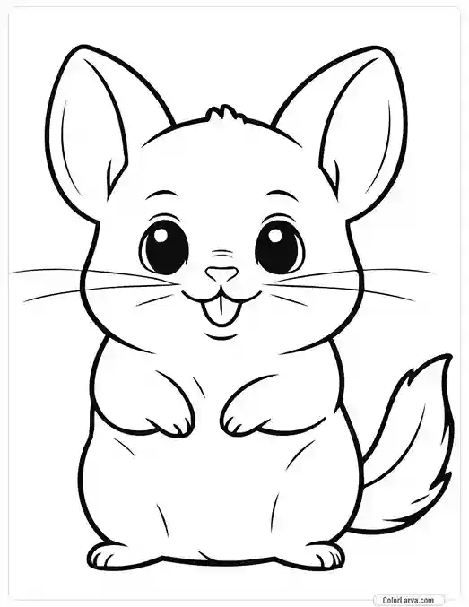 Cute Coloring Pages for Kids 11 chinchilla