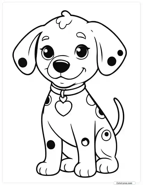 Cute Coloring Pages for Kids 12 dalmatian-hand-drawn-toddlers