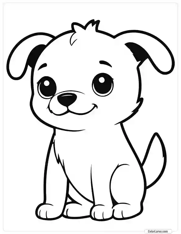 Cute Coloring Pages for Kids 15 dog-hand-drawn-kids-coloring-page