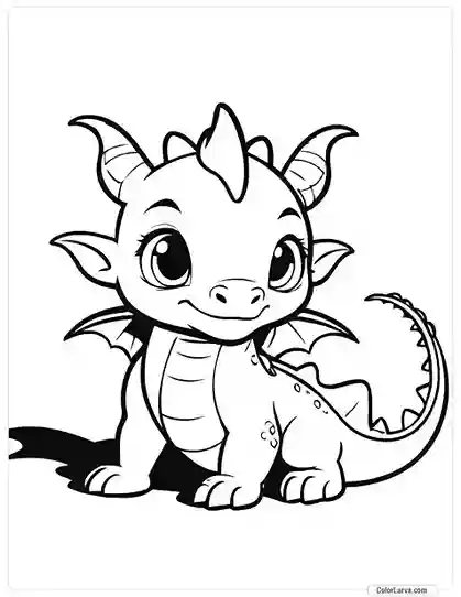 Cute Coloring Pages for Kids 17 dragon-doodle-toddlers-worksheet