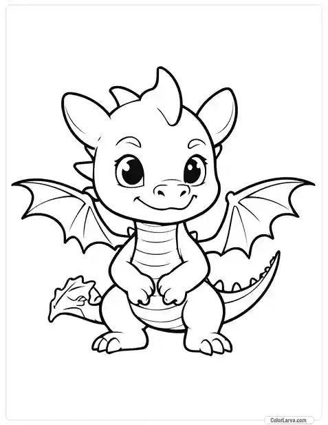 Cute Coloring Pages for Kids 18 dragon-doodle-toddlers-worksheet