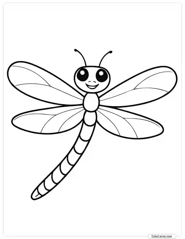 Cute Coloring Pages for Kids 19 dragonfly-drawing-children-page