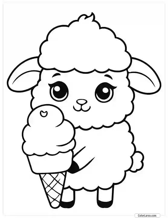 Cute Coloring Pages for Kids 2 sheep-wearing-winter-cap