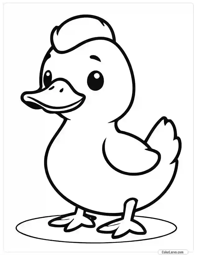 Cute Coloring Pages for Kids 20 duck-drawing-toddlers-coloring-activity