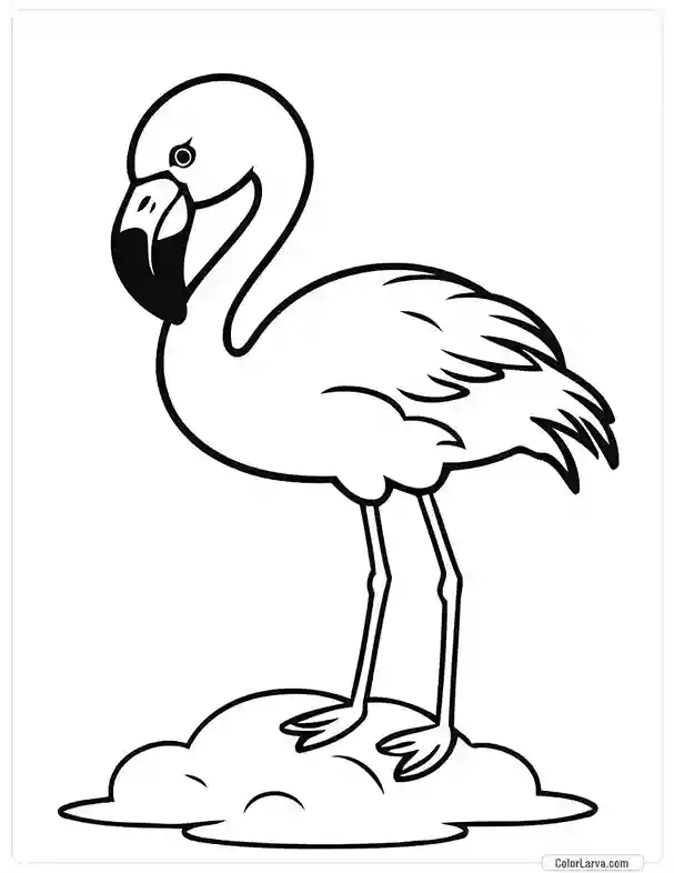 Cute Coloring Pages for Kids 21 flamingo-doodle-colouring-activity-kids