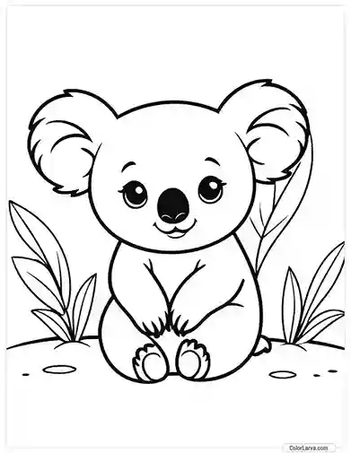 Cute Coloring Pages for Kids 22 koala-kids-colouring-worksheet