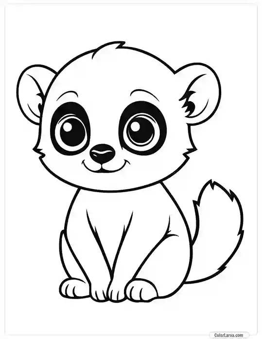 Cute Coloring Pages for Kids 23 lemur-drawing-children-page