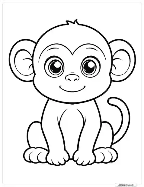 Cute Coloring Pages for Kids 24 monkey-drawing-toddlers-book