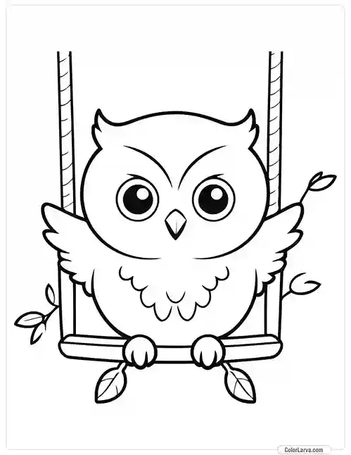 Cute Coloring Pages for Kids 25 owl-doodle-kids-colouring-page