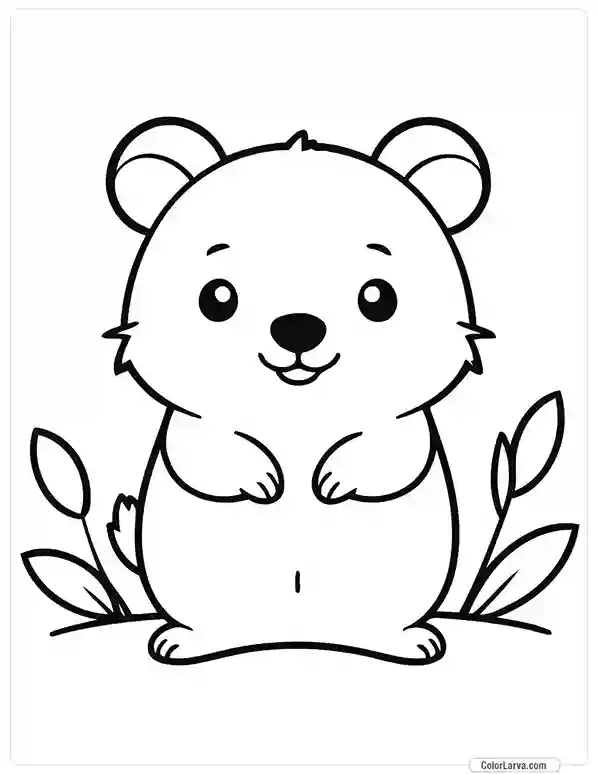 Cute Coloring Pages for Kids 27 quokka-kids-coloring-page