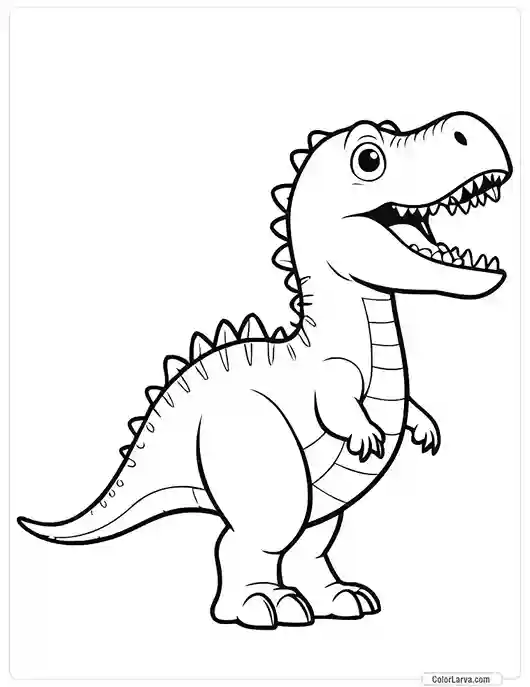 Cute Coloring Pages for Kids 30 spinosaurus-drawing-children-page