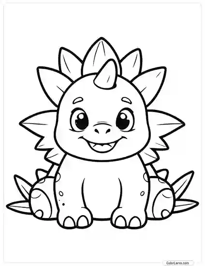 Cute Coloring Pages for Kids 31 stegosaurus-drawing-toddlers-book