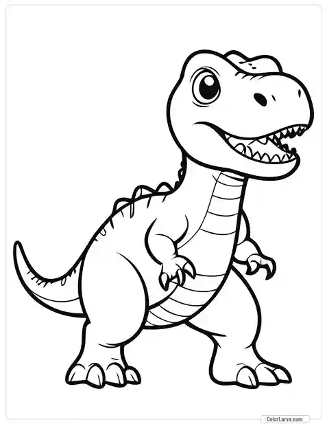 Cute Coloring Pages for Kids 34 tyrannosaurus-drawing-kids-colouring-page