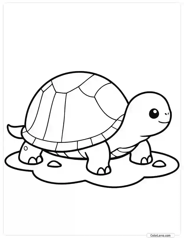 Cute Coloring Pages for Kids 39 turtle-crawling-sand-vector-coloring-book-kids