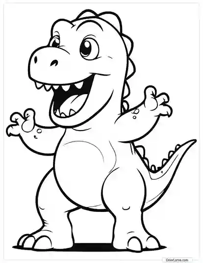 Cute Coloring Pages for Kids 4 simple-dino