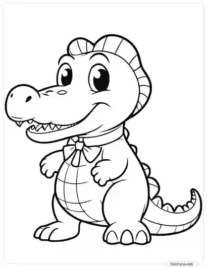 Cute Coloring Pages for Kids 42 cute-alligator-drawing-children-page