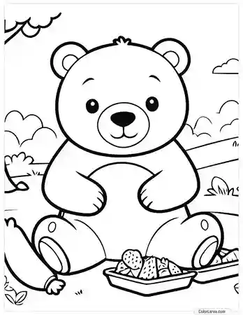 Cute Coloring Pages for Kids 43 cute-bear-hand-drawn-kids-coloring-activity