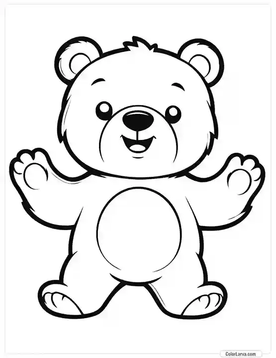 Cute Coloring Pages for Kids 44 cute-bear-hand-drawn-kids-coloring-page