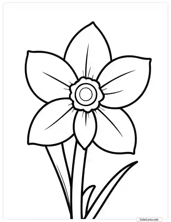 Cute Coloring Pages for Kids 46 cute-daffodil-kids-colouring-page