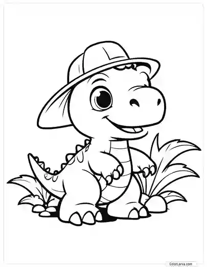 Cute Coloring Pages for Kids 47 cute-dino-toddlers-colouring-page