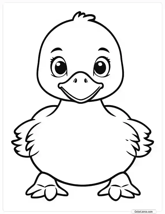 Cute Coloring Pages for Kids 48 cute-duck-toddlers-colouring-page