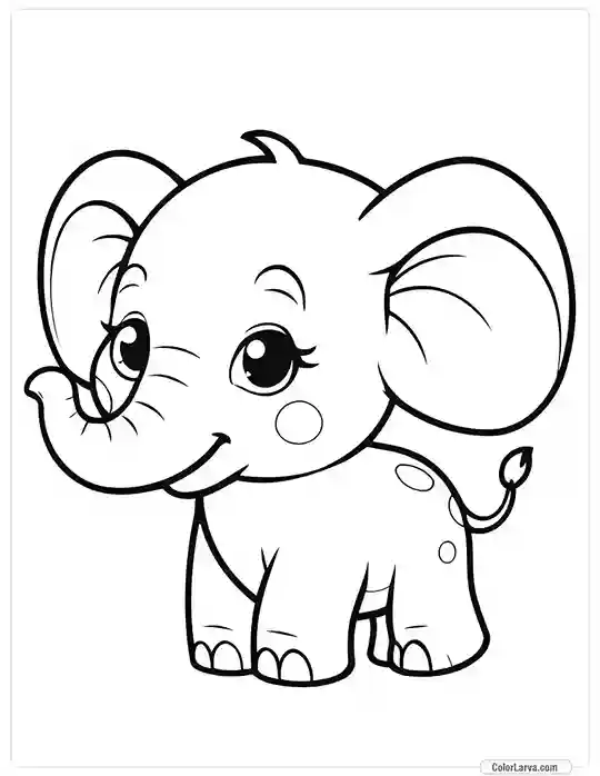 Cute Coloring Pages for Kids 49 cute-elephant-children-colouring-activity