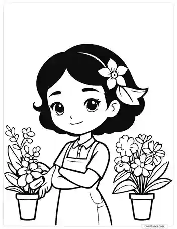 Cute Coloring Pages for Kids 50 cute-florist-drawing-kids-colouring-activity