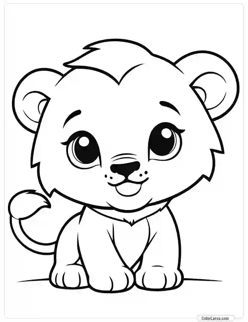 Cute Coloring Pages for Kids 53 cute-lion-doodle-colouring-activity-kids