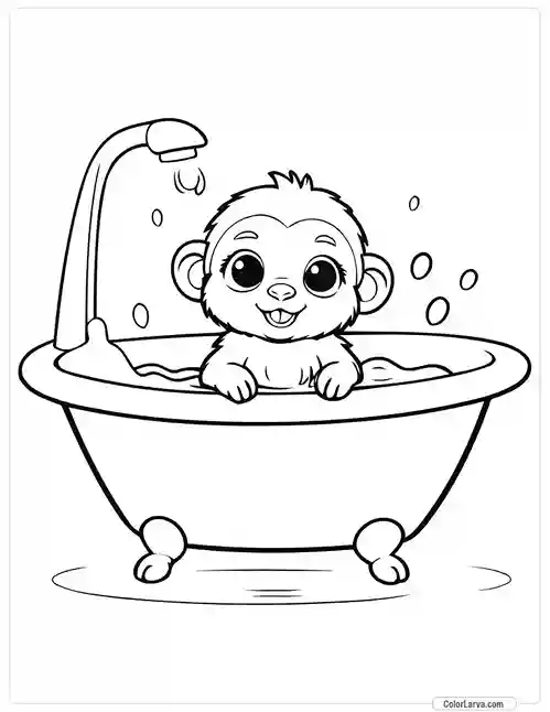 Cute Coloring Pages for Kids 56 cute-marmoset-hand-drawn-toddlers