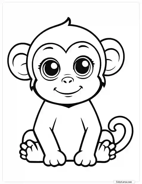 Cute Coloring Pages for Kids 57 cute-monkey-colouring-page-kids