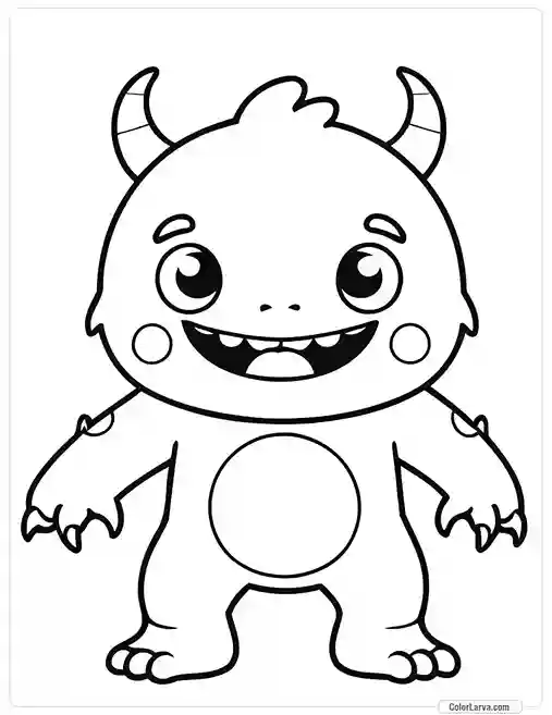 Cute Coloring Pages for Kids 58 cute-monster-doodle-drawing-kids-page