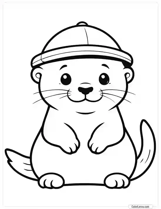 Cute Coloring Pages for Kids 59 cute-otter-doodle-kids-colouring-page