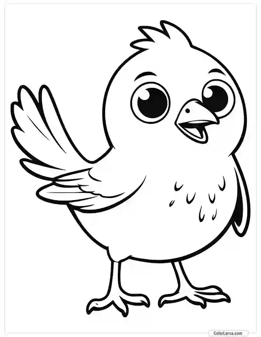 Cute Coloring Pages for Kids 6 bird-drawing